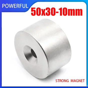1TK 50x30-10 mm Neodüüm Magnet 50mm x 30mm Auk 10mm N35 NdFeB Ring Magnet Super Võimas, Tugev, Püsiv Magnet Ketas