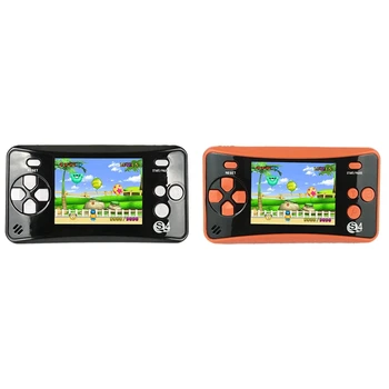 2 Tk Handheld Mängukonsooli Lastele, Arcade Süsteemi Mängukonsoolid Video Mängu Mängija Sünnipäeva Kingitus Black & Orange