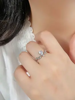 2023 Uus S925 Nael Pinnatud Hõbe Plaatina Teemant Avaja Ringi Pehme ja Ilus Rida Disain korea Naiste Sõrmus
