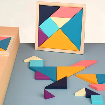 3D Puidust Puzzle Mänguasi Matemaatika Mängu Geomeetrilise Kujuga Mõistatusi Puidust Tangram Alguses Haridus Mänguasjad, Lapsed Lapsed