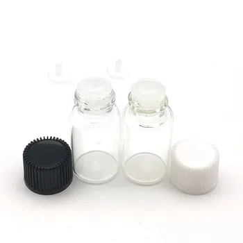 3ml 5tk Mini eeterlik Õli läbipaistvast Klaasist Pudel, millel Ava Reduktor Siiami Plug Proovi Viaali