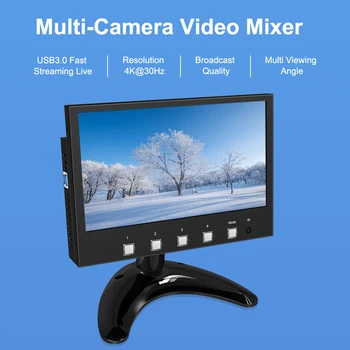4K Multi-formaadis Video Mikser 4xHDMI-Sisend Videokaamera Tootmise USB3.0 Live Streaming Youtube
