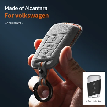 Alcantara Jaoks VW Volkswagen Magotan B8 Skoda Superb A7 Passat Variant Suede Auto võti Juhul Katab Kest Võtmehoidja Tarvikud