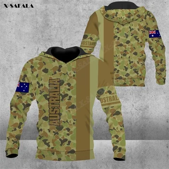 AUSTRAALIA ARMEE CAMO VETERAN Hingav 3D Print Topp Meeste Särk Pullover Dressipluus Kapuutsiga Jersey Spordidressid Outwear Mantel