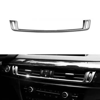 Car Styling, ABS Chrome ' i Interjöör Center Kontrolli Õhu konditsioneer Pistikupesa Raam Katta Sisekujundus BMW X5 X6 F15 F16 2015 2016 2017
