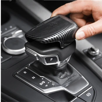 Carbon Fiber Texture ABS Auto Gear Shift Knob Käsipidur Protector Sisekujundus Kate Audi A4 (B9 A5 B9 Q7 4M Q5 SQ5 S4 S5 Tarvikud