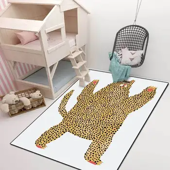 Cartoon Armas Leopard, Tiiger Decor Vaip Kaasaegne Laste Toas Mängida Telk Indekseerimise Ala Vaibad, Magamistoas voodi kõrval Non-Slip Ukse Matt