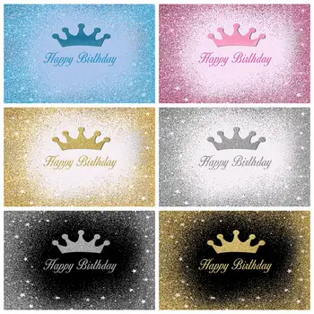 Crown Sünnipäevaks Taustaks Glitter Väike Täht Kohandada Fotograafia Taust Beebi Portreefoto Taust Foto Stuudio