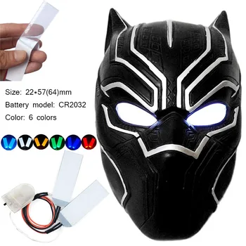 DIY LED Light Silmad Komplektid T'Challa Kiiver Cosplay Silmad särama Halloween Mask Tarvikud CR2032