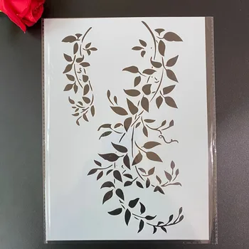 DIY Šabloonid Seina Maali Külalisteraamatusse Värvimine Reljeef Album Dekoratiivne Paber Card Template A4 29 * 21cm Puu viinamarja Lehed