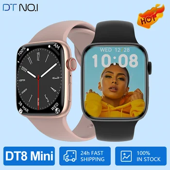 DTNO.1 DT8 MINI Smart Watch 41mm 1.8 Tolli NFC Bluetooth Call Series 8 Laadija Traadita Hääl Assistent Naine Smartwatch