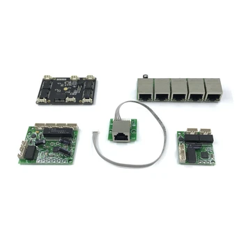 Haldamata 5port 10/100M industrial Ethernet switch module Emaplaadi Ethernet PCBA juhatuse OEM Auto-sensing Sadamad