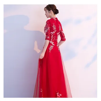 Hiina stiilis punased pikad Hiina retro pluss suurus pulm pulmad kleit