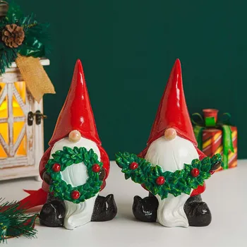 Jõulud-Päkapikk Kaunistused Holding Puu Pärg Puhkust Elf-Õues-Aed Gnome Skulptuurid Vaik Desktop Nuku Paigutus Rekvisiidid