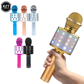 Kaasaskantav Traadita Karaoke Mikrofon Bluetooth Pihuarvutite Kaasaskantav Kõlar KTV Kodu Mängija Tantsimine LED Tuled salvestamise Funktsioon