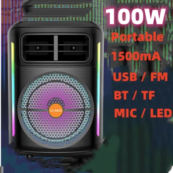 Karaoke Heli Kasti Caixa De Som Kaasaskantav 100W High-Power, Bluetooth Kõlar LED HIFI Stereo Subwoofer koos Mic BT/TF/USB/FM
