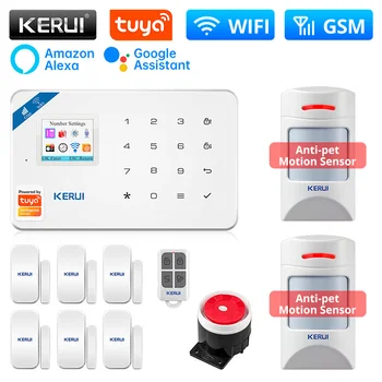 KERUI W181 signalisatsioon WIFI GSM-Alarm Home Kit Toetada Alexa Smart Elu Anti-lemmikloomade Liikumise Andur-Detektori Ukse Andur Sireen