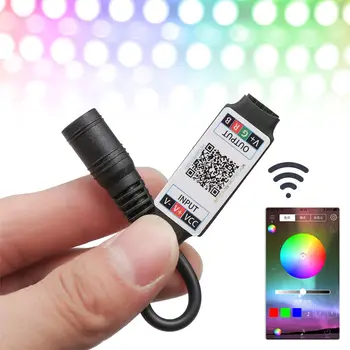 Kuum Mini LED RGB Kontroller Bluetooth Valgus Töötleja Traadita Nutitelefoni Kontrollida SM 5-24V-6A Jaoks RGB 3528 5050 Riba