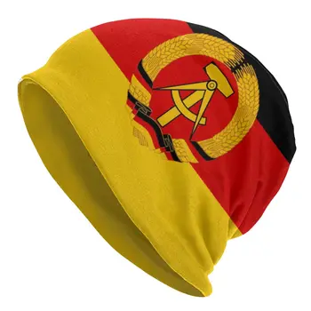 Lipu Ida-Saksamaa Kapoti Homme Street Kudumise Müts Sooja Talve Deutschland Berliini saksa Patriootliku vapp Beanies Mütsid