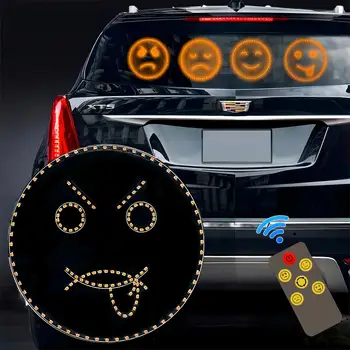 Lõbus Auto TÕI Naeratuse Näole Tuled koos puldiga Unikaalne Auto dekoratsiooni Hoiatus, Meeldetuletus Emoji-Lamp