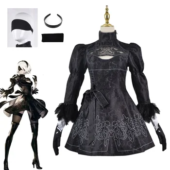 Nier Automaatide Cosplay Kostüüm Yorha 2B seksikas Komplekt Mängud Ülikond Naiste Rolli Mängida Tüdrukute Kostüümid Halloween Fancy Kleit