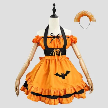 Oranž Armas Pvt Lolita Neiu Kleit Cosplay Kostüüm Magic Nõid Vampiir Neiu Kleit Sobiks Neiu Halloween Kostüümid S -5XL
