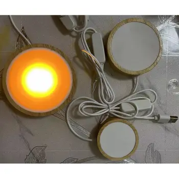 Puidust LED Light Base Öö Tuli Omanik Ekraan Teenetemärgi Puidust Lamp Base LED Valgus vitriin 3D DIY Öö Valguse Alus