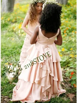 Päris Merineitsi 3D Õie Appliqued Crystal Lille Tüdrukute Kleidid Printsess Lapse Pall Kleit Lapsed Ametlik Eriline Kohandatud
