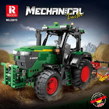 Reobrix 22015 Põllumajandusliku Traktori Mudel Rc-Remote APP automaatika Seeria DIY Mänguasjad ehitusplokid Kingitus Poistele 1828Pcs