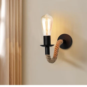 Retro Kanepi Köis Seina Lamp Tööstus-Seina Decor Light E27 Edison Pirn Valguse Alus Raua Sise-Loft Indoor Outdoor Led Seinavalgusti