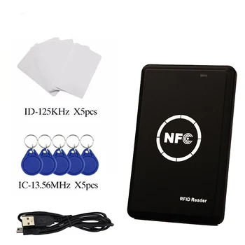 RFID-Koopiamasina Paljundusaparaat 13.56 mhz Võti fob NFC Smart Card Lugeja Kirjanik 125KHz Krüpteeritud Programmeerija USB UID T5577 EM4305 Kaardid Sildid
