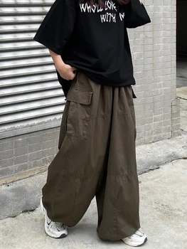 Streetwear Kottis Cargo Püksid Meestele High Street Harajuku Vintage Suured Taskud Khaki Vabaaja Püksid Lai Jalg Püksid Liiga Hip-Hop