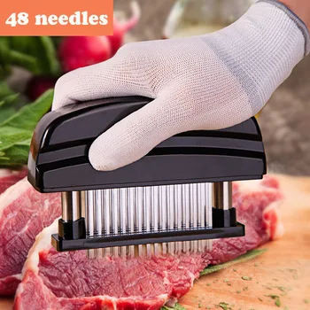 Tensor de con carne 48 cuchillas, cuchillo de acero inoxidable, mazo para carne, martillo, herramientas de cocina