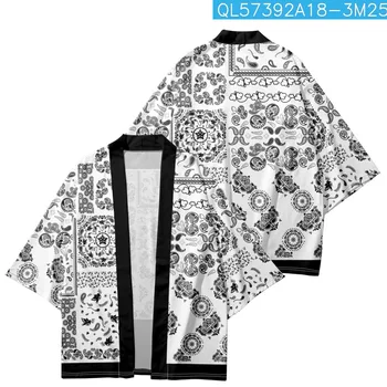 Traditsiooniline Haori Naised Mehed Jaapani Samurai Stiilis Riided Mees Naine Tänaval Cosplay Trükitud Paisley Kampsun, Kimono