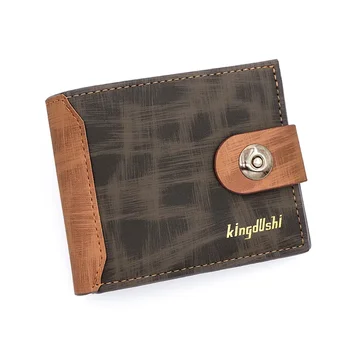 Uus Horisontaalne Magnetilise Luku Meeste Rahakott Lühike Meeste Vintage Rahakott Lukuga Mündi Tasku Portable Folding Kott