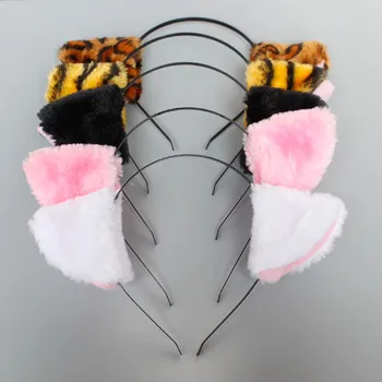 Uus Loom Kass Leopard, Tiiger Kõrvad Peapael Juukse Klambrid Naiste Tüdrukute Anime Cosplay Aksessuaar Isiku Kasuks Kingitus Festival