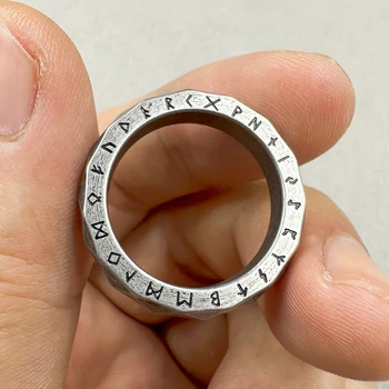 Uus Retro Viking Rune Ringi Meeste Naised Lihtne 316L Roostevabast Terasest Odin Kirja Viking Rõngad Paar Amulett Ehted Kingitused