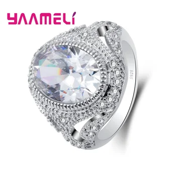 Uute Tulijate Fashion Populaarne Abielusõrmus 925 Sterling Hõbe Ehted Koos Sädemeid Päilyntä Kivi Ring Crystal