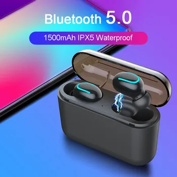 V5.0 Bluetooth Kõrvaklapid Tõsi, Traadita Kõrvaklapid 3D Stereoheli Earbuds kaks Mikrofoni, Mille Laadimine box