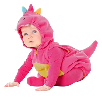 Vastsündinud Beebi Roosa Dinosaurus Riided Pidžaama Poiss, Tüdruk Imiku Sipukad Loomade Anime Kostüüm Komplekt Kapuutsiga Talve Armas Kombekas