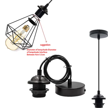 Vintage Edison Lamp E27 Kruvi Baasi Rippuvad Ripats põhjal Võistluskalendri Täis Hamba Sobib Lambivarju Pirn Omanik Tööstus-Lae-Lam