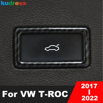 Volkswagen VW T-ROC TROC 2017-2021 2022 süsinikkiust Tagumine Pagasiruumi Saba Ukse Lüliti Nuppu Kate Sisekujundus Auto Interjööri Aksessuaarid