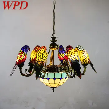 WPD Tiffany Papagoi Lühter LED Vintage Loominguline Värvi Klaasist Ripats Lamp Decor Kodus elutuba, Magamistuba Hotell