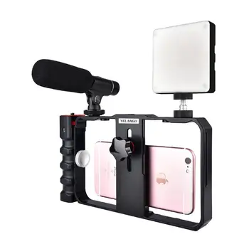 Yelangu Pro Nutitelefoni Video Rig Filmitegemine Juhul, Telefon Video Stabilizer Grip Mount iPhone Xs Max XR-X 8 Plus Samsung, Huawei