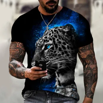 Tiiger Võitleb Loomade Metsaline Äge Lõvi/leopard Printida 3D T-särk Meeste Lühikese Varrukaga Topid Liiga Tees Särk Meeste Riiete Disain